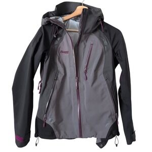 Bergans of Norway Isogaisa Lady Grey Black Waterproof Shell Jacket XS Outdoors